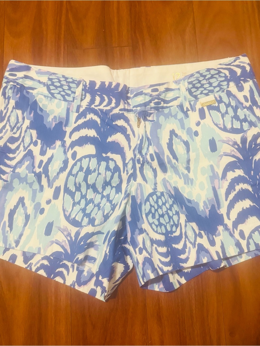 Lilly Pulitzer Blue and White Printed Cargo Shorts
